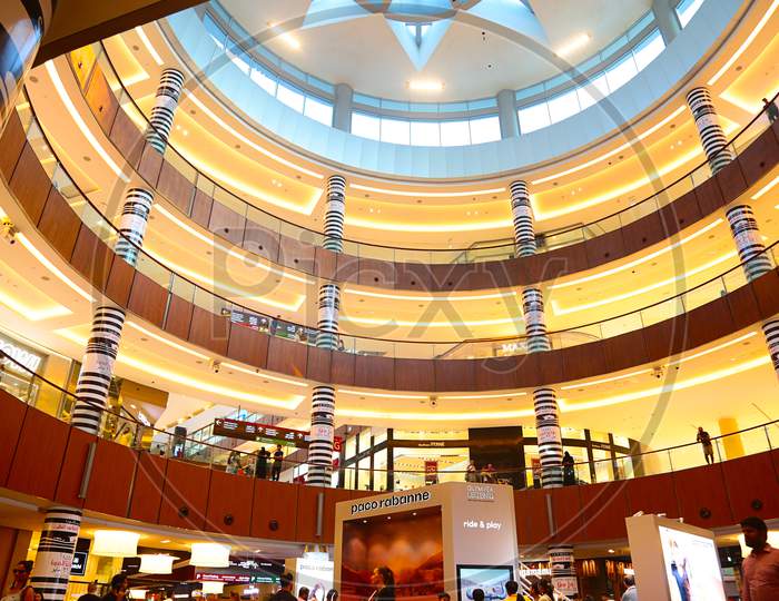 Dubai, United Arab Emirates - June 18Th, 2019: Famous The Dubai Mall Inside View, Luxury Shopping - Image