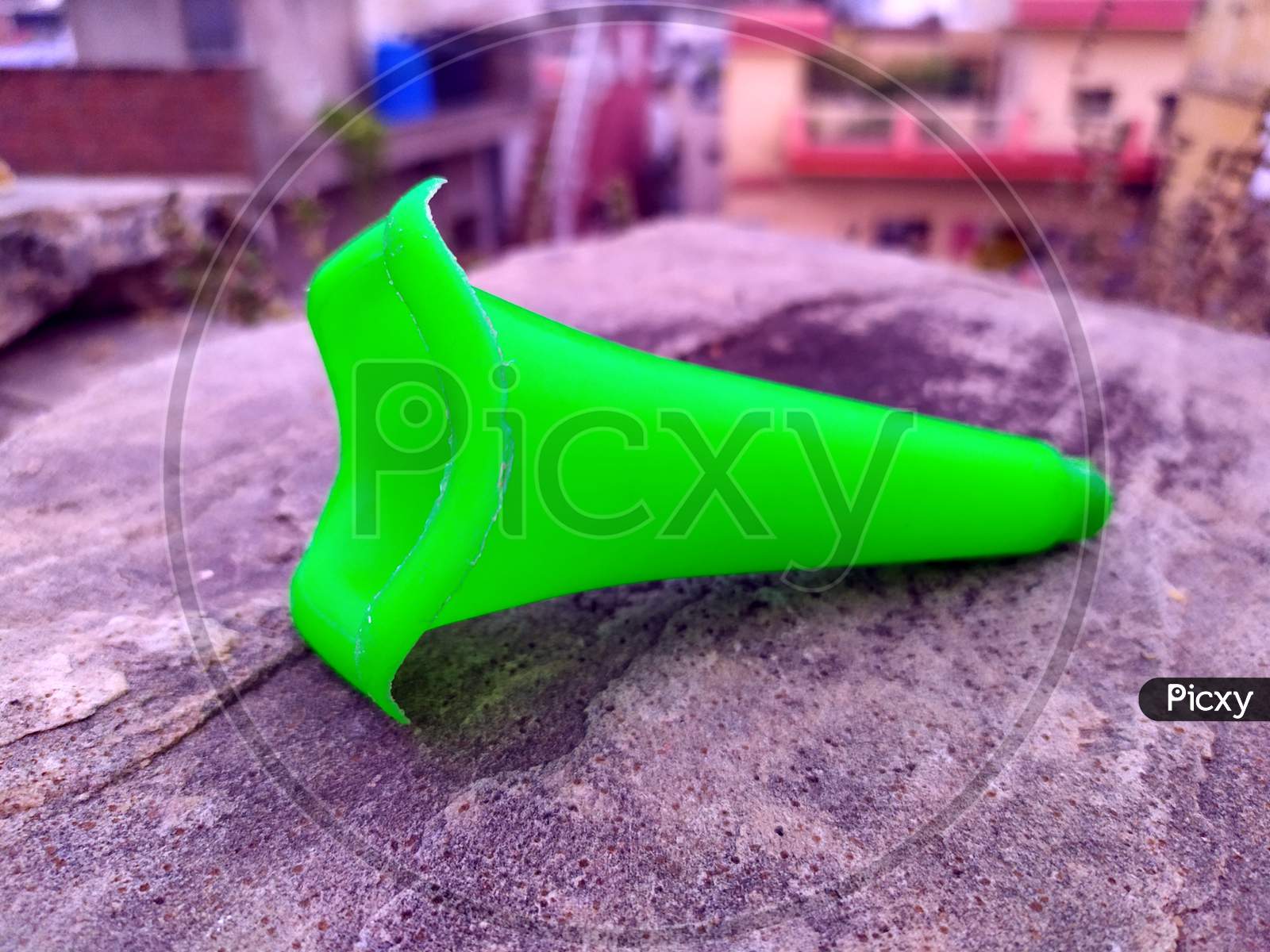 Image of blank vuvuzela stadium plastic horn. fan vuvuzela trumpet isolated  on seamless background-QN339563-Picxy