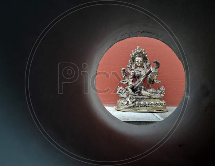 Manjushree and Saraswoti Hindu God Statue