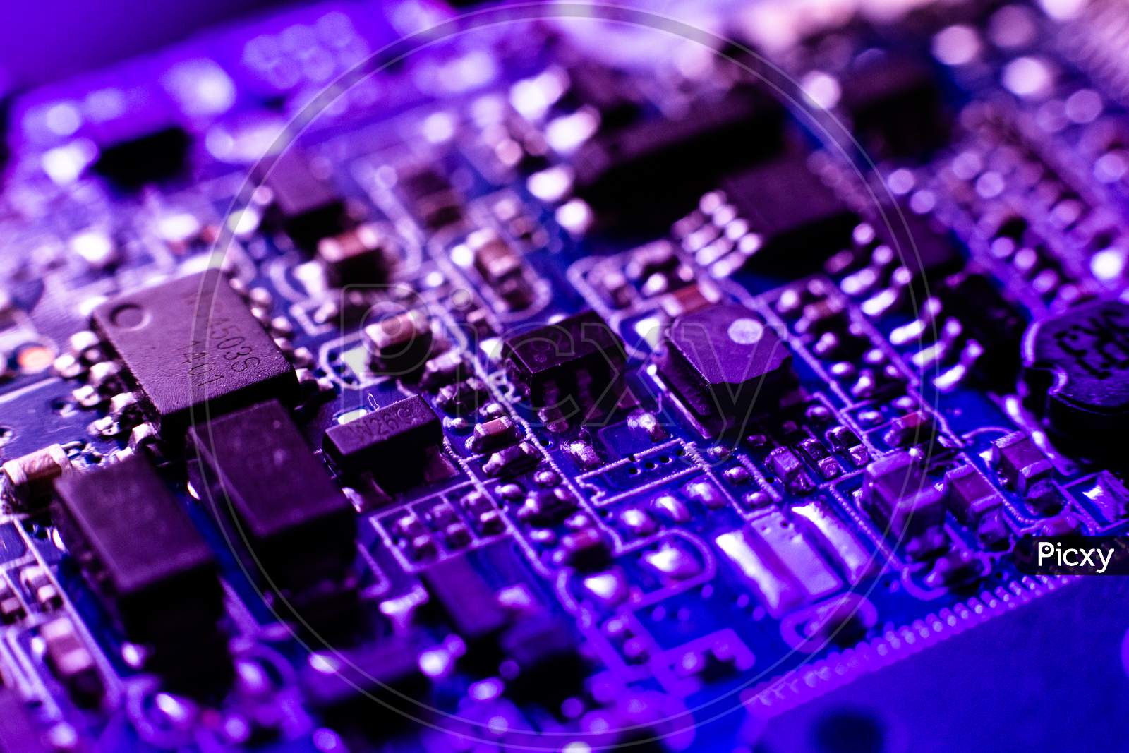 Close Up Of Electronic Circuit Board