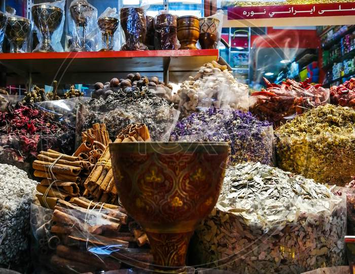 Traditional market of old souk in dubai