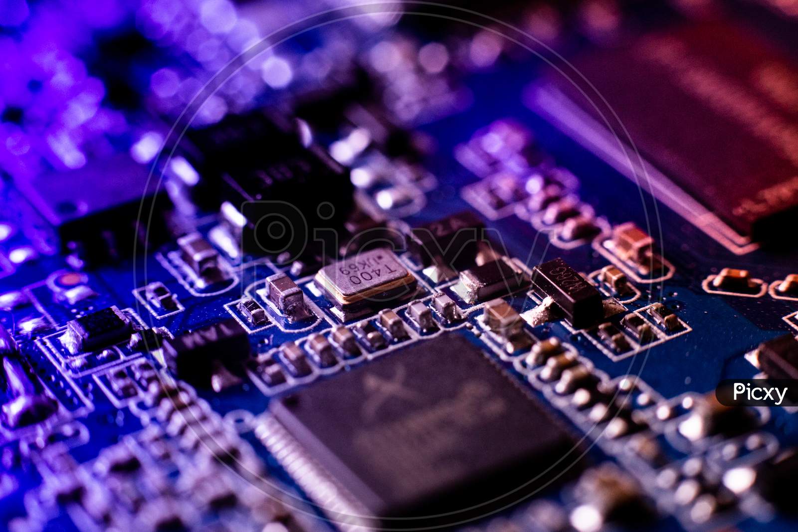 Close Up Of Electronic Circuit Board