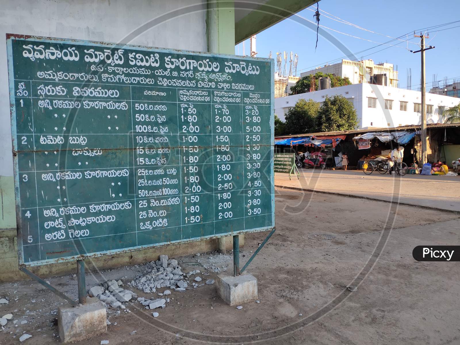Price list of Agriculture market board