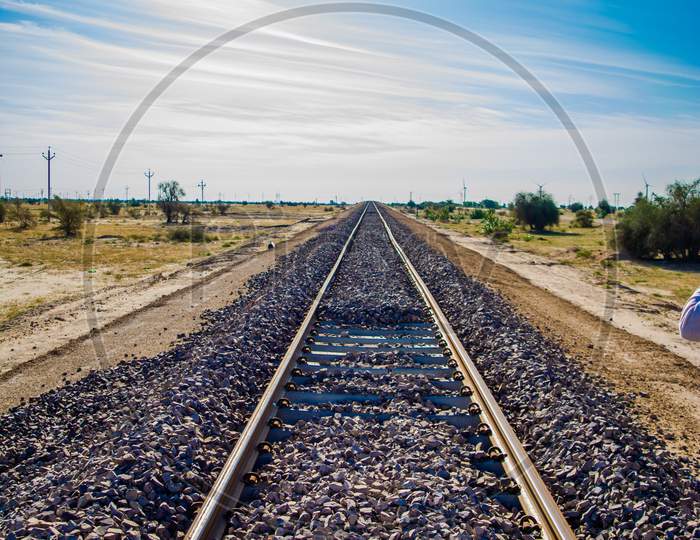 Indian Railways Track, with beautiful sky
