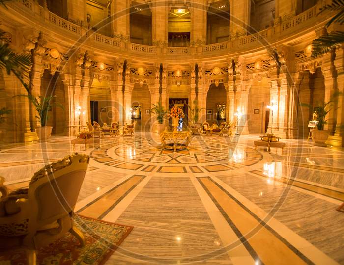 Jodhpur, Rajasthan, India , August 08, 2018 : Inside View Of Umed Bhawan Palace, Jodhpur Rajasthan, Heritage Property, Travel, Destination Wedding - Image