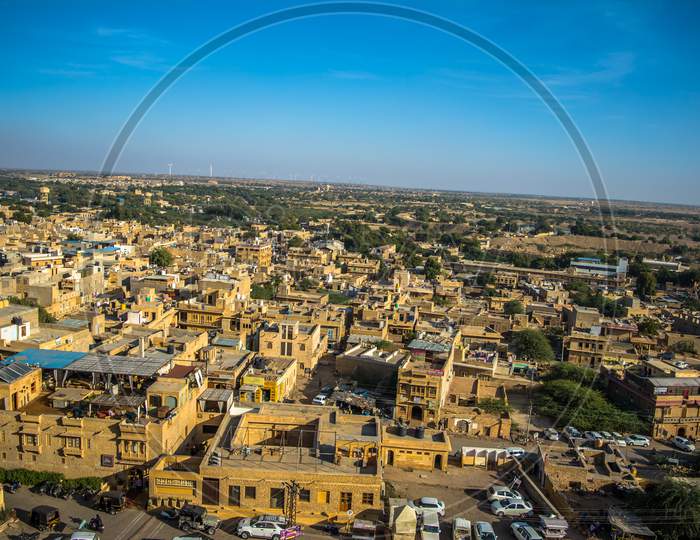 Jaisalmer city view from Jaisalmer Fort is situated in the city of Jaisalmer, in the Indian state of Rajasthan
