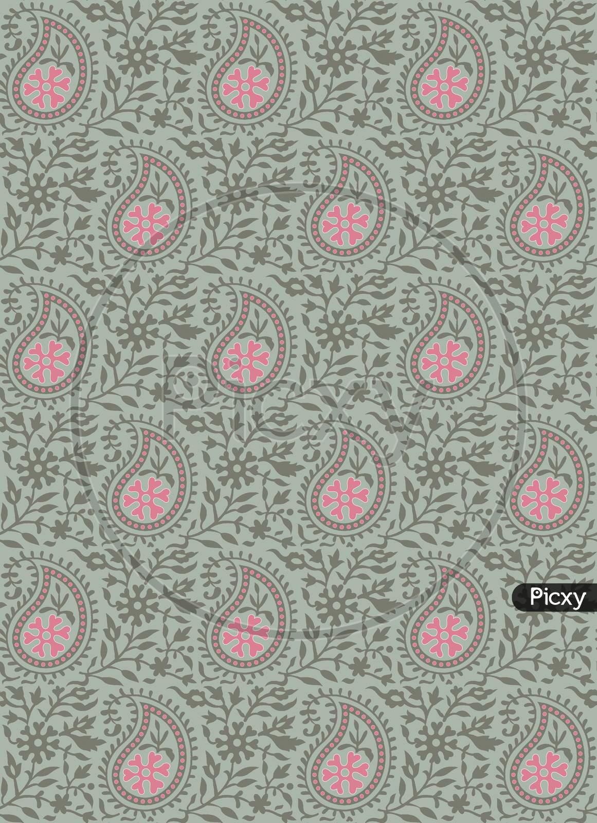 Seamless Vintage Floral Paisley Pattern