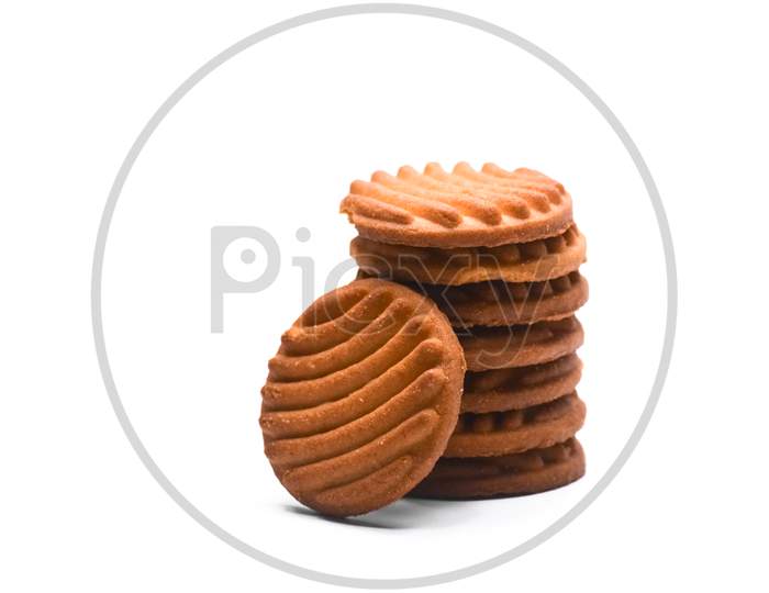 Tasty biscuits isolated on white background