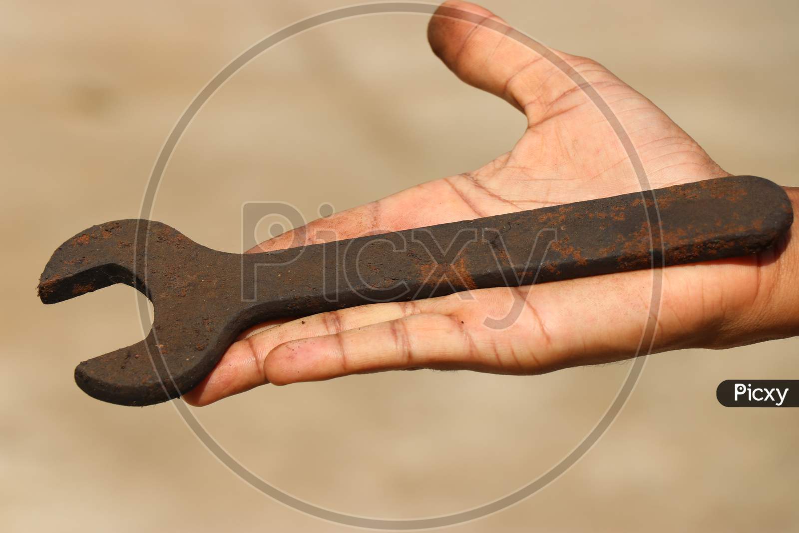 Spanner Also Called As Wrench Which Is Old And Rusted Used In Fixing Nuts And Bolts