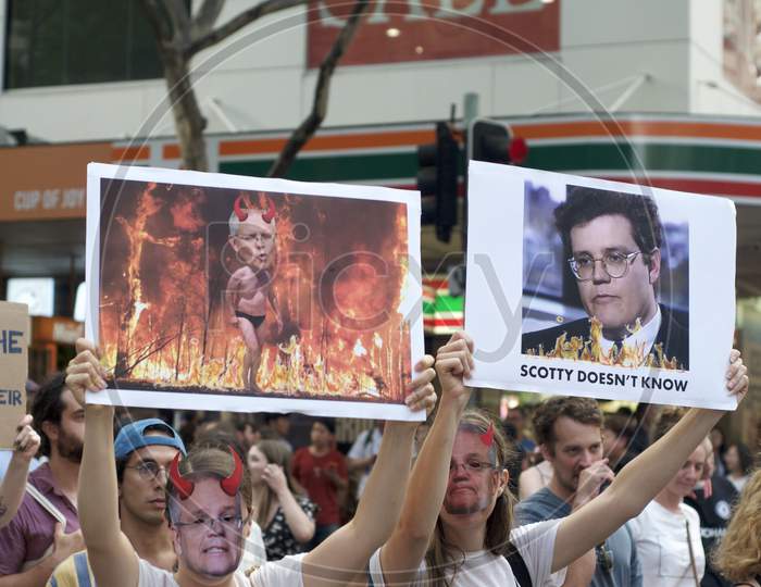 Anti Scott Morrison Protest In Australia