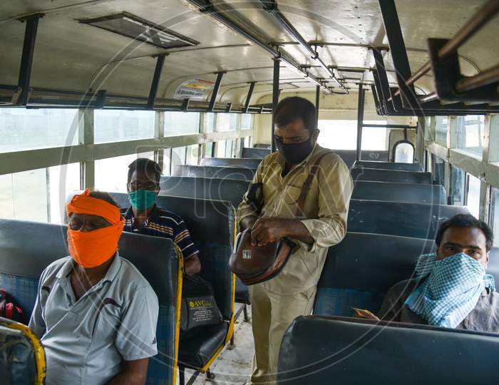 TSRTC buses start operations from 7 AM in Telangana for the first time ever since lockdown was imposed. May 19,2020