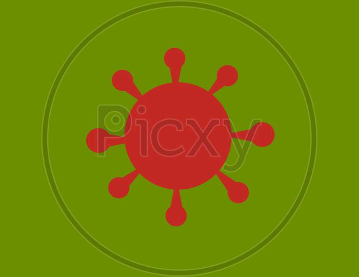 Corona Virus In Red With Green Background