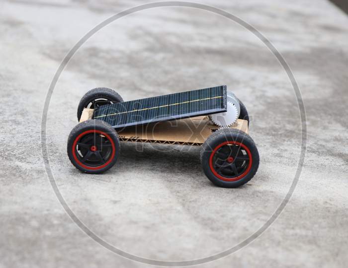 Solar Powered Car Which Is Small And Powerful Run Using Sunlight