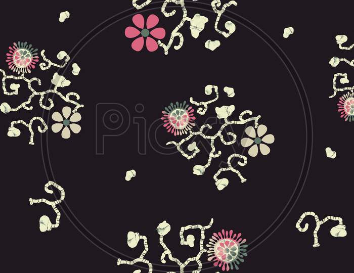 Seamless Floral Batik Design Pattern
