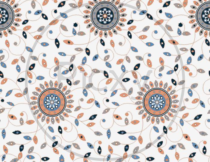 Seamless Floral Embroidery Design Pattern
