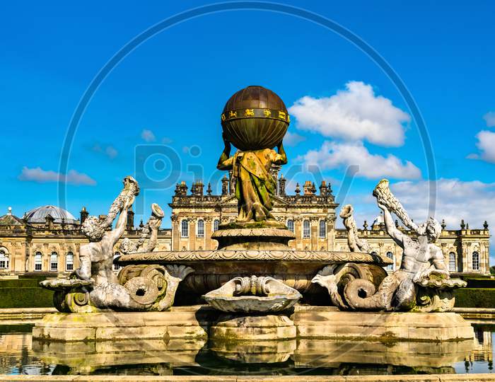 Atlas Fountain At Castle Howard Near York, England
