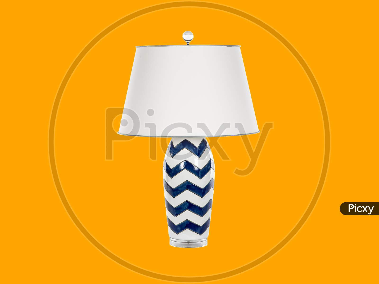 Table lamp isolated on yellow background