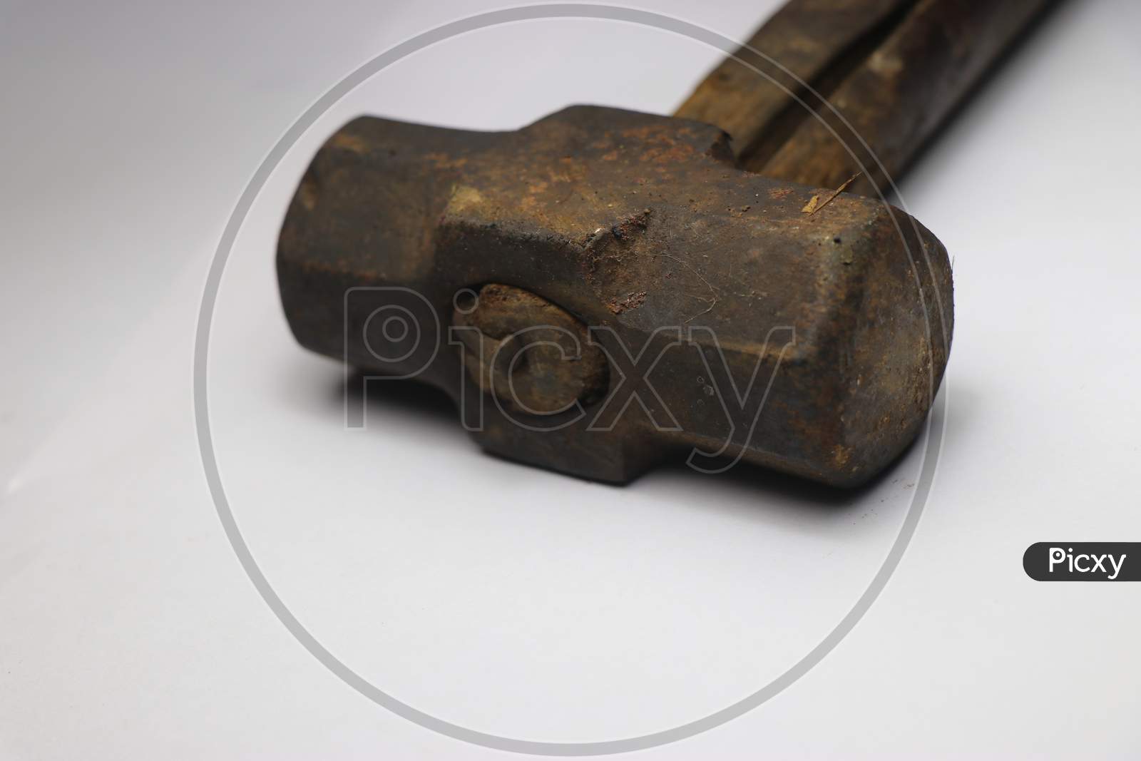 Vintage Hammer With Wooden Handle On White Background