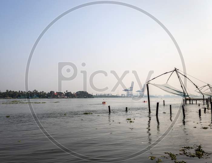 Fishing Nets Chinese At Kochi Cost With Sea Morning View