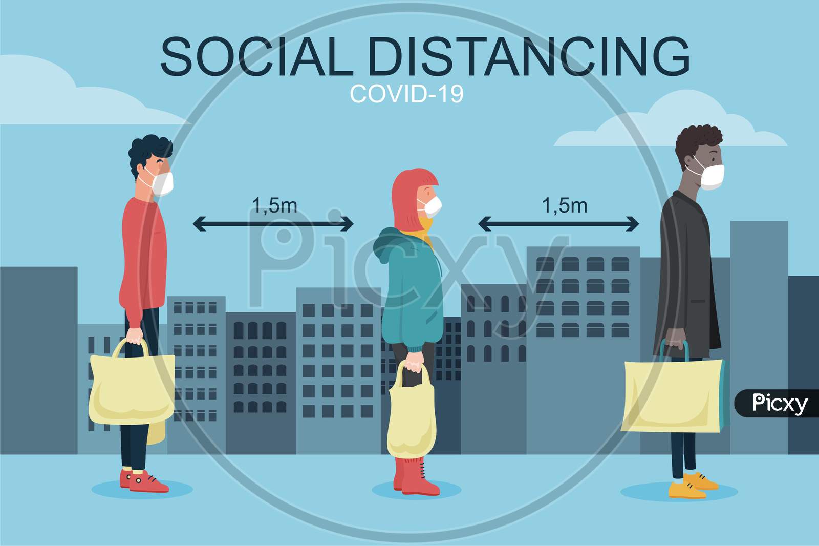 social distancing maintain in market