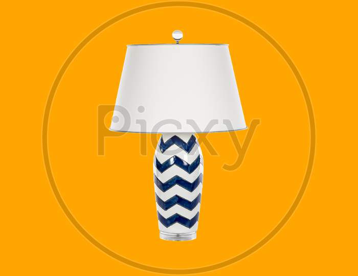 Table lamp isolated on yellow background