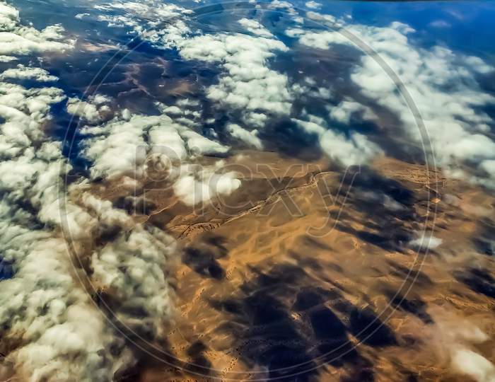 Bird's eye view of clouds from above