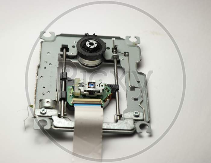 Dvd Drive Inside View With Laser Module And Motor