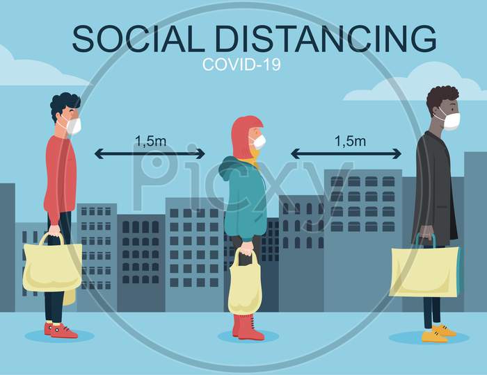 social distancing maintain in market