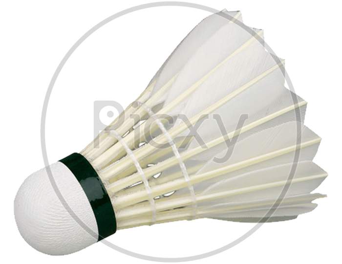 Ball of badminton racquet