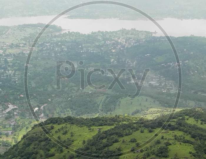 View from sinhagad fort pune