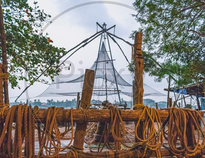 Chinese Fishing Nets At Kochi Kerala Cost With Its Rope