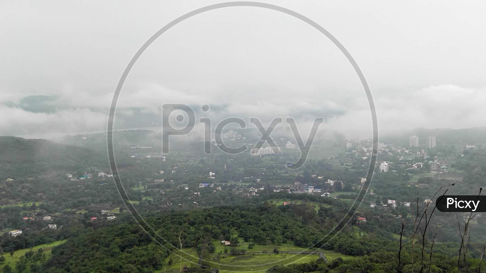 Pune city view from sinhagad fort