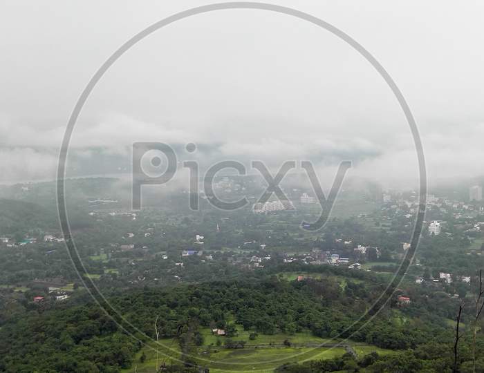 Pune city view from sinhagad fort