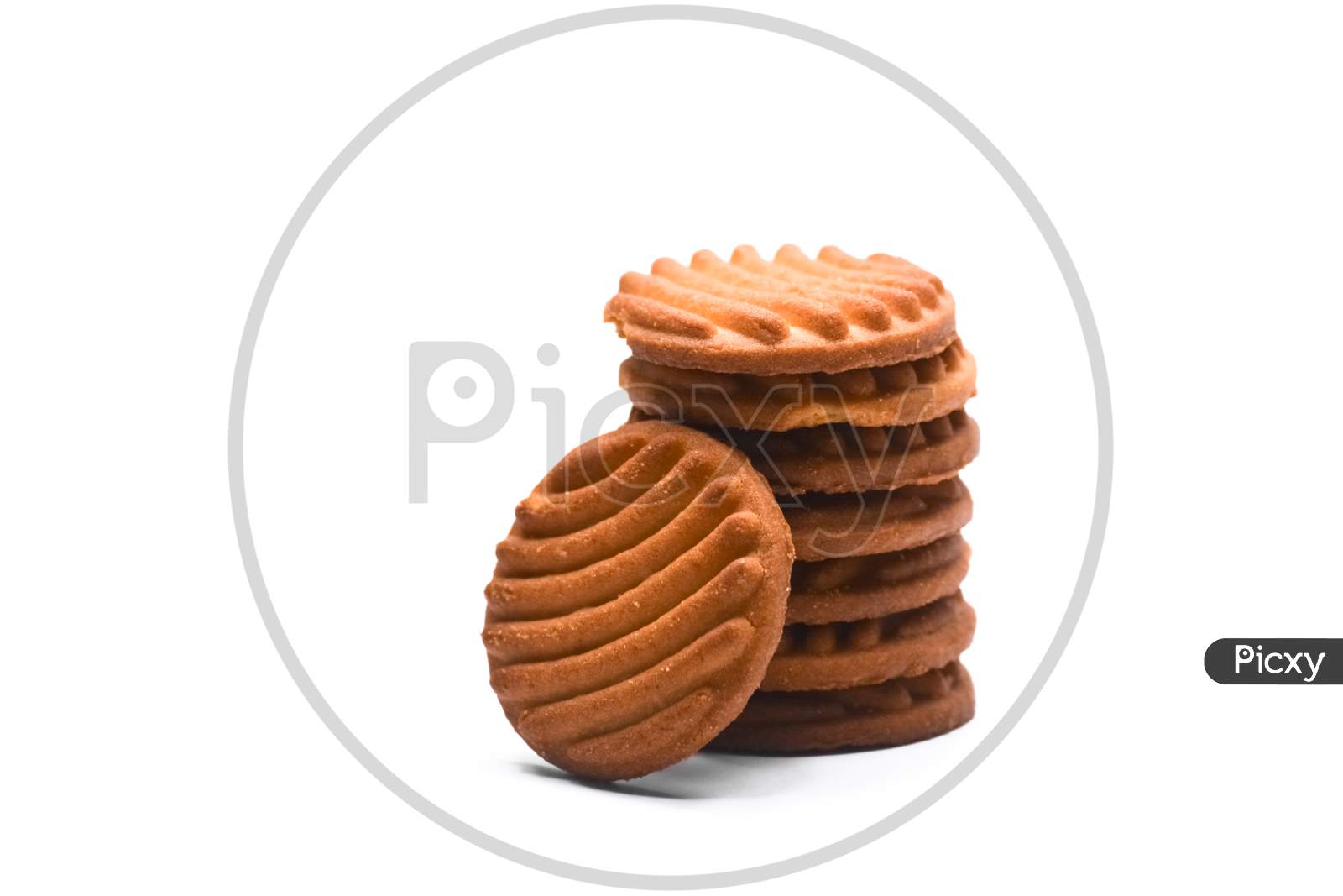 Tasty biscuits isolated on white background