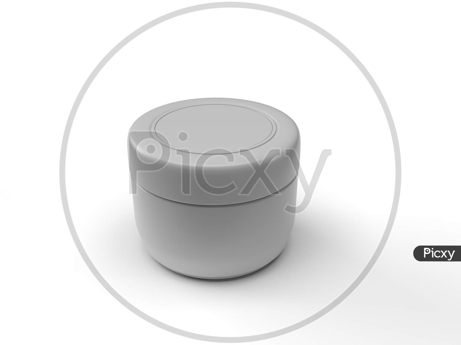 3D Render Of A Twist Jar For Blank Cosmetic Product Mockup In White Background.