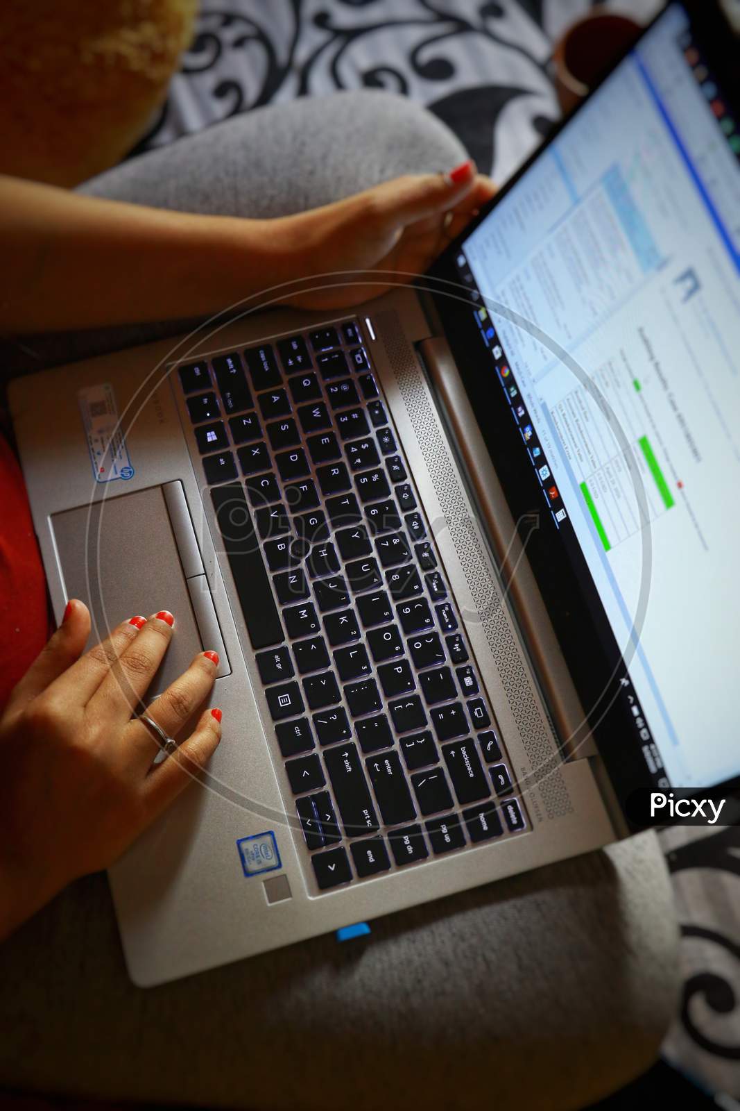 A woman IT Employee works from home during the nationwide lockdown amid Coronavirus Pandemic.