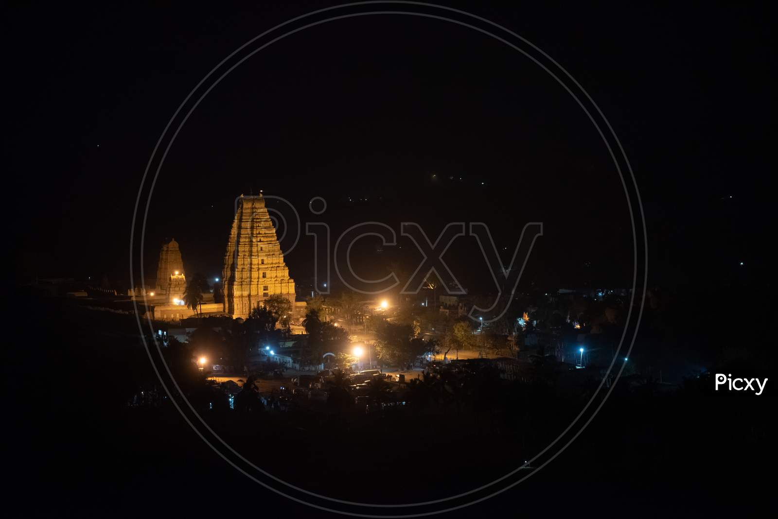 View Of Virupaksha Temple Gopuram From Matanga Hill , Hampi