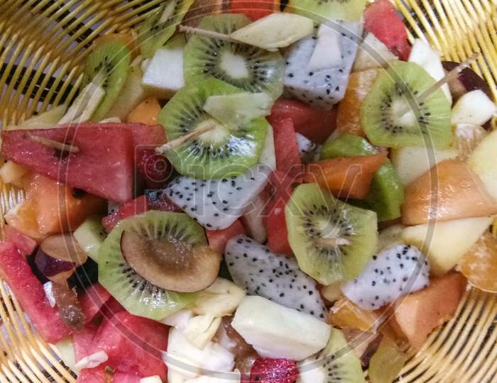 Delicious fruit dish- small fruit pieces