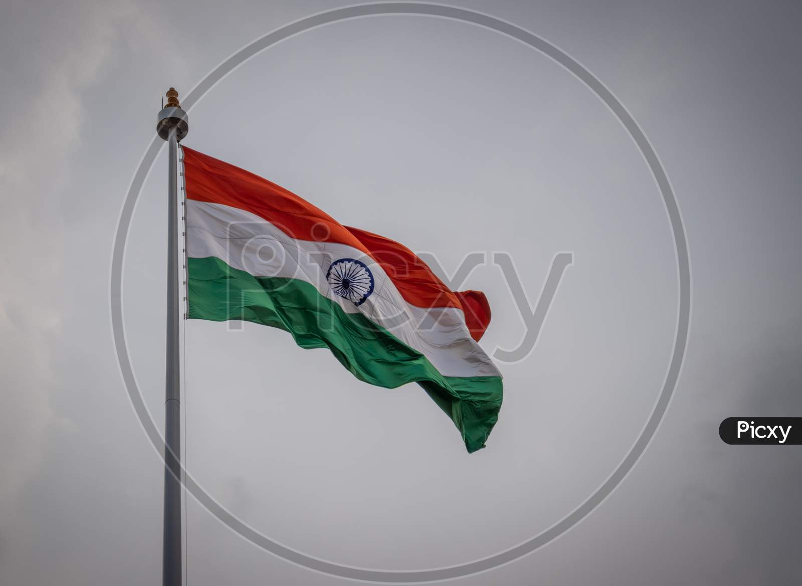 Indian National Waving Flag Unique Angle