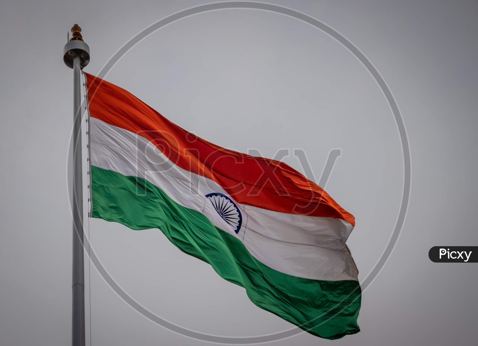 Indian National Waving Flag Close Up
