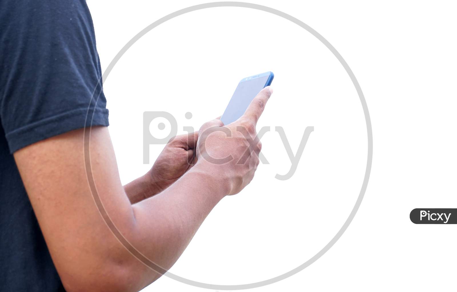 Young Indian man using smartphone