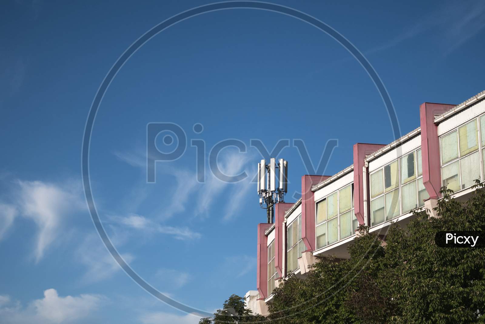 Telecommunication Cellular Base Station On A Building