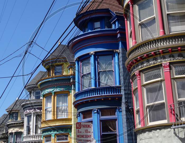 Beautiful Colored Houses Of The Haight & Ashbury District In San Francisco