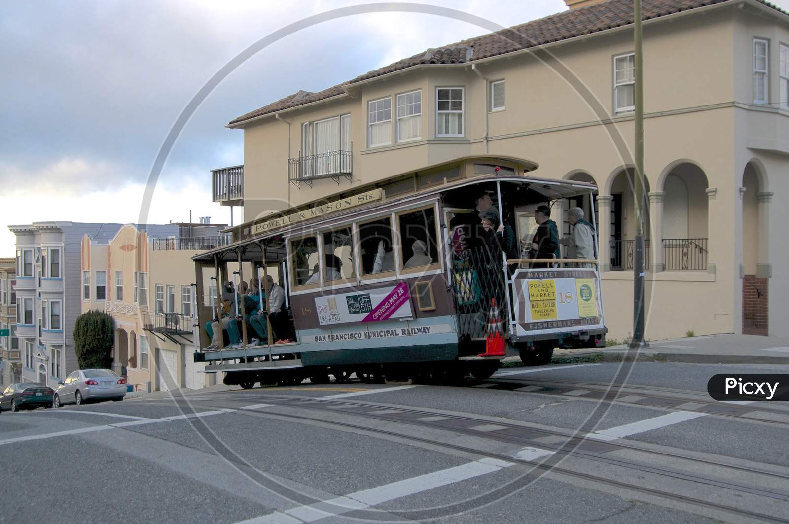View Of A Typical Cable Car Of San Francisco