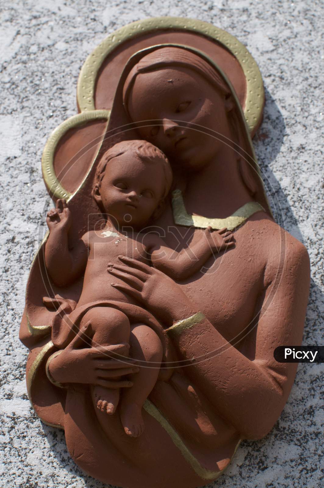 Statue Of Virgin Mary And Baby Jesus