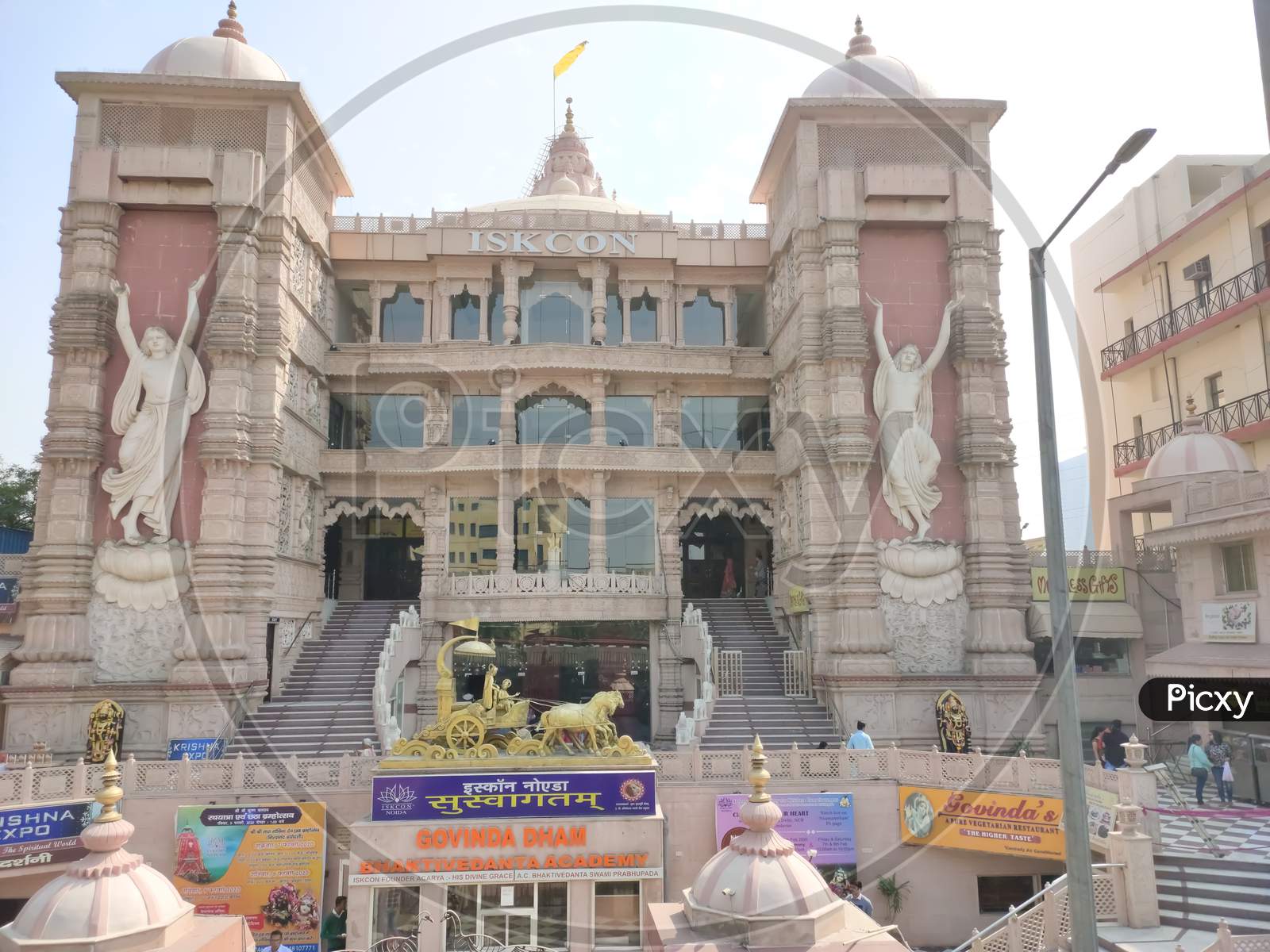ISKCON Temple Noida (International Society for Krishna Consciousnes) known colloquially as the Hare Krishna movement, ISKCON was founded in 1966 in New York City.