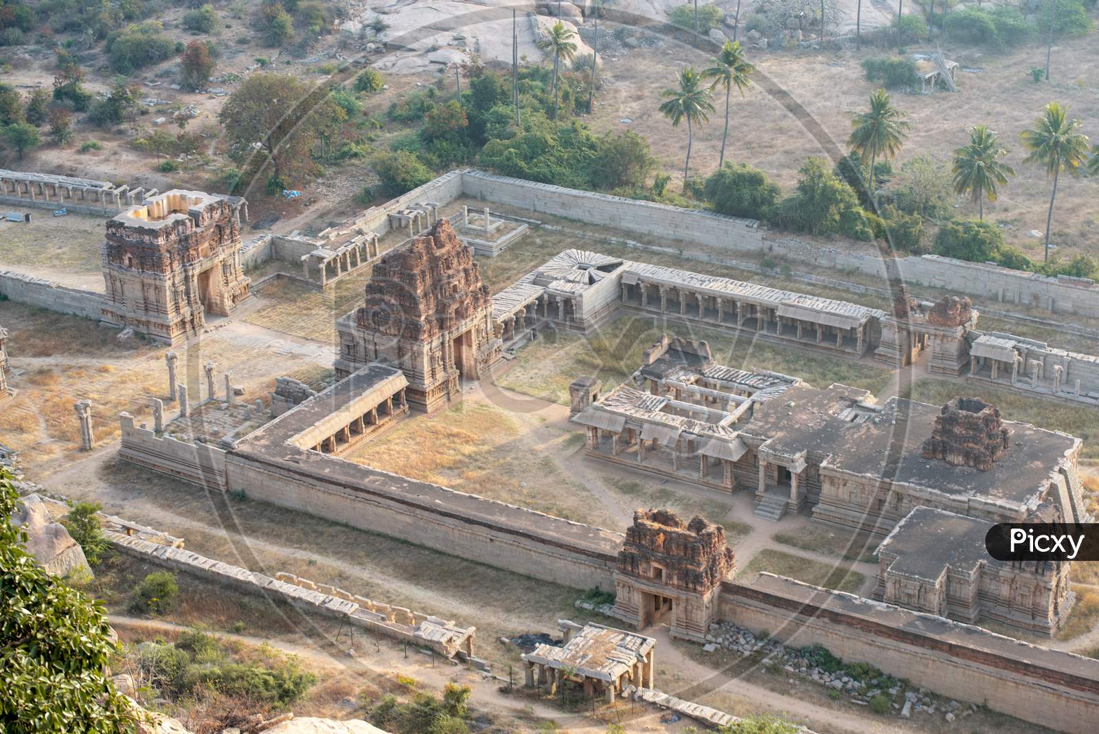 Aerial View of Achyutaraya temple in Hampi