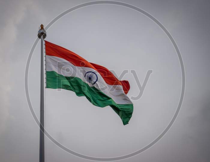 Indian National Waving Flag Unique Angle