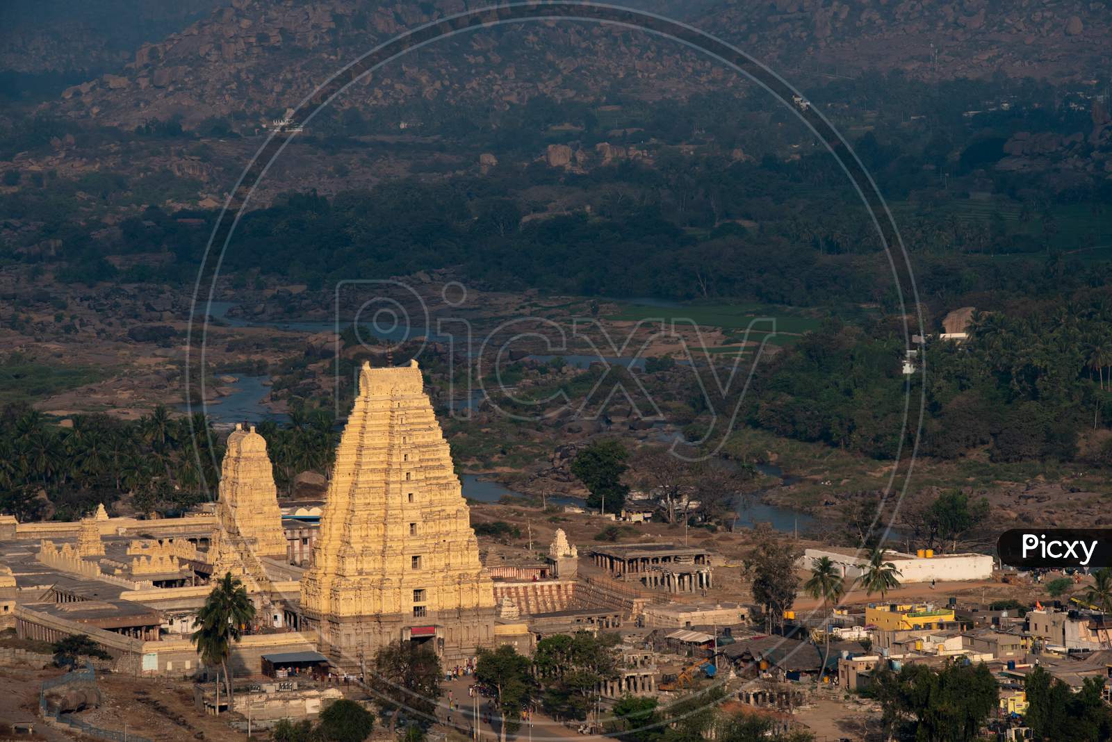 View Of Virupaksha Temple From Matanga Hill , Hampi