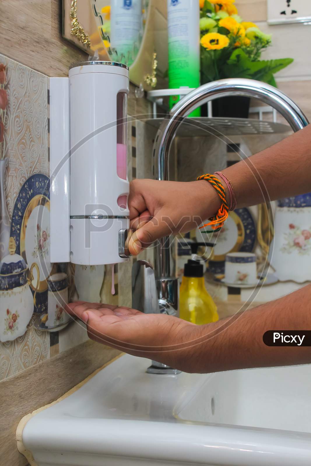 Using Hand Wash for washing hands to fighting Against corona virus